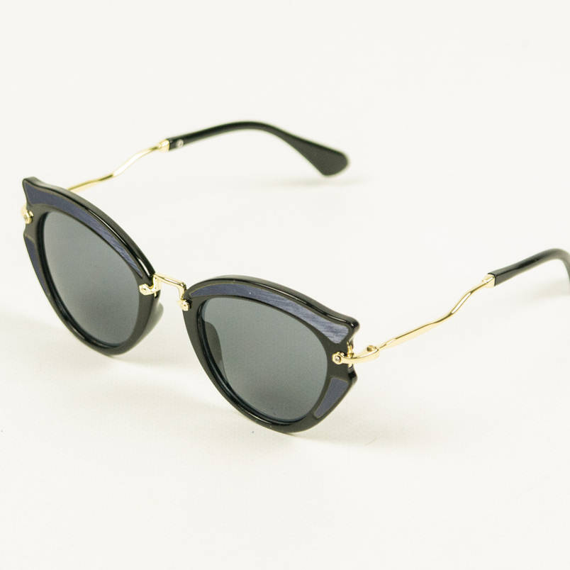 Сонцезахисні жіночому окуляри котяче око - Чорні - 1561/3, фото 1