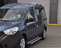 Боковые пороги,площадки Allmond Grey (2 шт., алюминий) для мод. Renault Dokker 2013-2024 гг