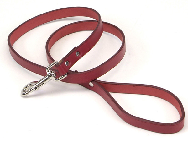 Шкіряний повідець для собак Coastal Circle-T Dog Leash 2смХ1.2м червоний (01046_RED04)