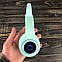 Дитячі бездротові bluetooth-навушники P39 бездротові блютуз навушники з котячими вушками котика бірюзові, фото 3