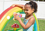 Надувний ігровий центр Intex 57154 «Мій сад», 290 х 180 х 104 см, з надувними іграшками, фонтаном і гіркою, фото 7