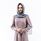 Шарф шифоновий з квітковим принтом 190х70см Сірий, фото 3