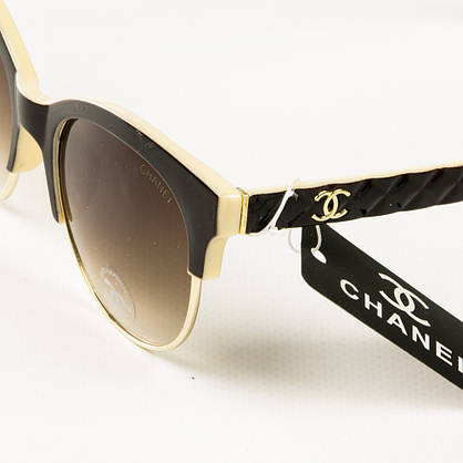 Брендові окуляри сонцезахисні жіночі Chanel - коричневе з бежевим - 2846, фото 3