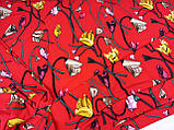 Тканина супер софт №6115 (яскраво червоний), фото 4