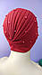 Ошатна шапка чалма тюрбан 54-58рр червона з намистинами, фото 4