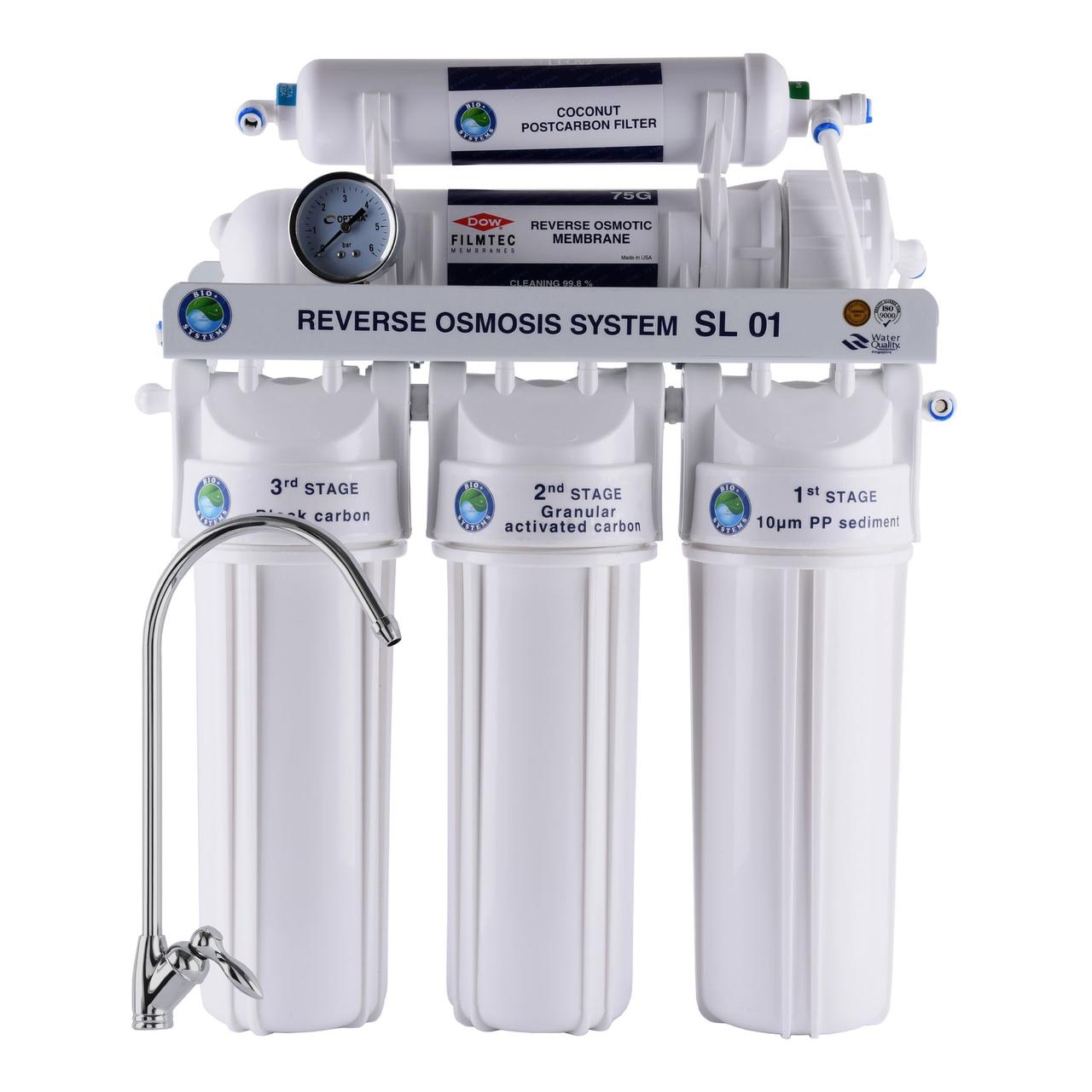 Система зворотного осмосу BioSystems (Filmtec США) без насосу RO-75-SL01, фото 1