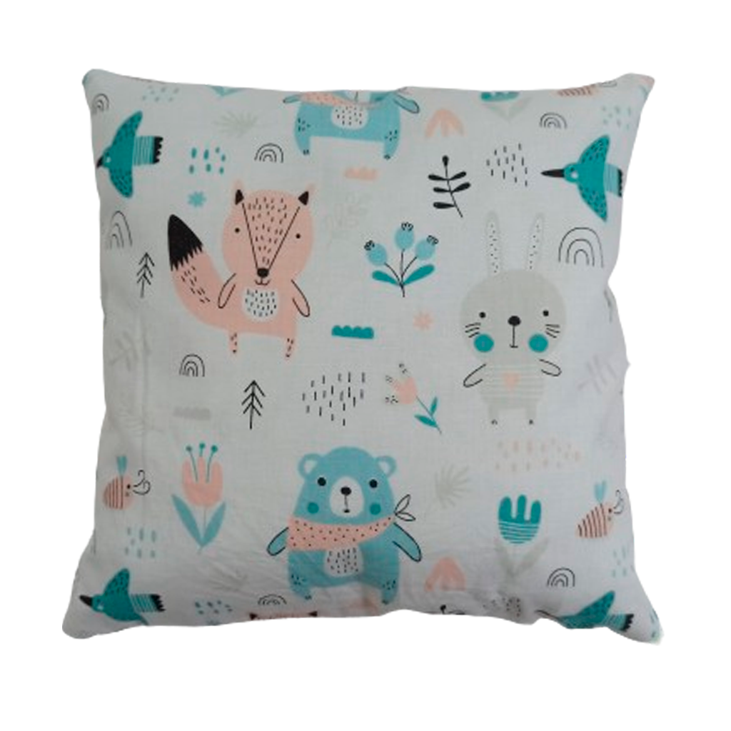 Подушка, 35*35 см, (бавовна) (бірюзові ведмедики на білому)
