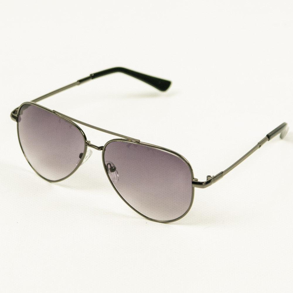 Окуляри сонцезахисні авіатор - Чорні з чорними лінзами - 3203/2