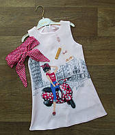 Платье для девочки с повязкой Турция,детская одежда Турция,интернет магазин детской одежды,коттон
