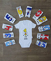 Бодик для новорожденных (1 2 3 4 5 6 8 7 8 9 10 11 12 месяцев) Турция, боди для малышей с коротким рукавом