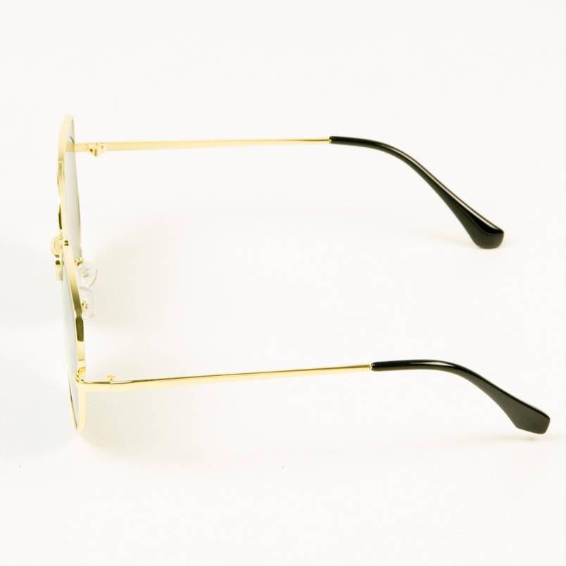 Окуляри сонцезахисні унісекс - Золотисті з блакитними дзеркальними лінзами - 3604/2, фото 3