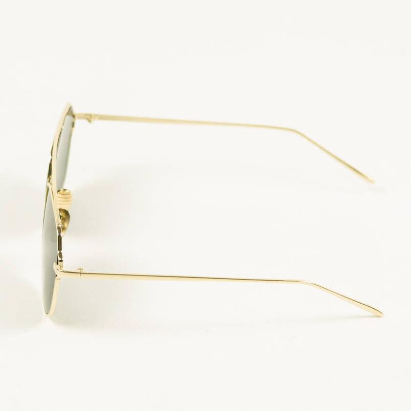 Окуляри сонцезахисні унісекс - Золотисті з чорними лінзами 3785/2, фото 3