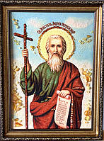 Именная икона " Св. Андрей " из янтаря,Ікона іменна з бурштину "Св. Андрій Первозванний"