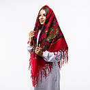 Українська хустка з тороками 120х120см Червона, фото 3