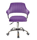 Крісло офісне Джеф JEFF CH - OFFICE пурпуровий оксамит на хром хрестовині з колесами, фото 3