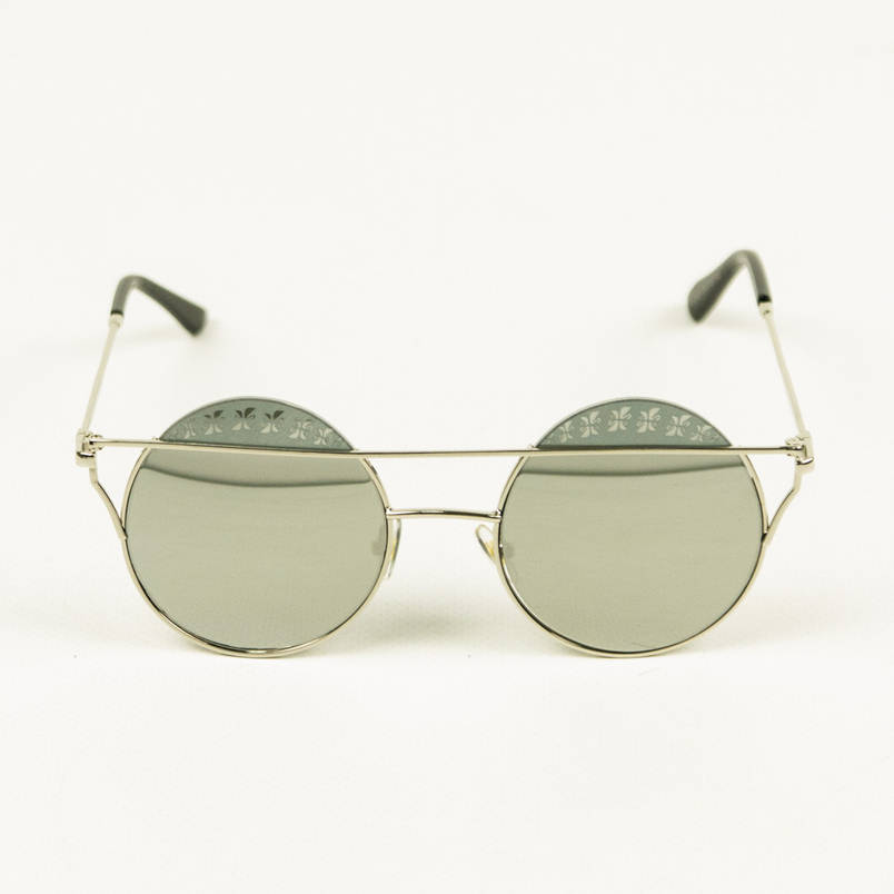 Окуляри сонцезахисні круглі - Сріблясті з сірими дзеркальними лінзами - 3819/2, фото 2