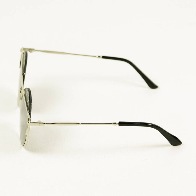 Окуляри сонцезахисні круглі - Сріблясті з сірими дзеркальними лінзами - 3819/2, фото 3