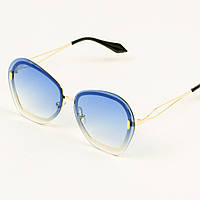 Модные женские очки с голубыми линзами - 3837