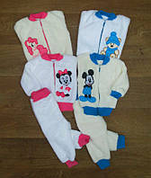 Детский комплект с вышивкой зимний, ясельный набор махровый, костюм для новорожденных