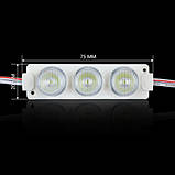 Світлодіодний модуль BRT XG6 3030-3 led W 3W 12В 7000K лінза 3 бочки, фото 3