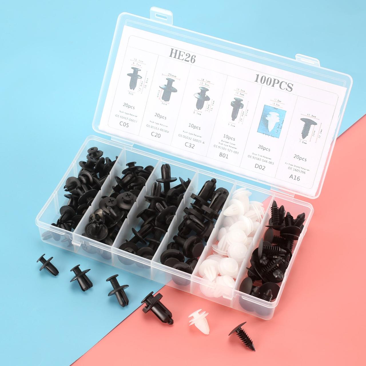 Кліпси автомобільний набір 100шт