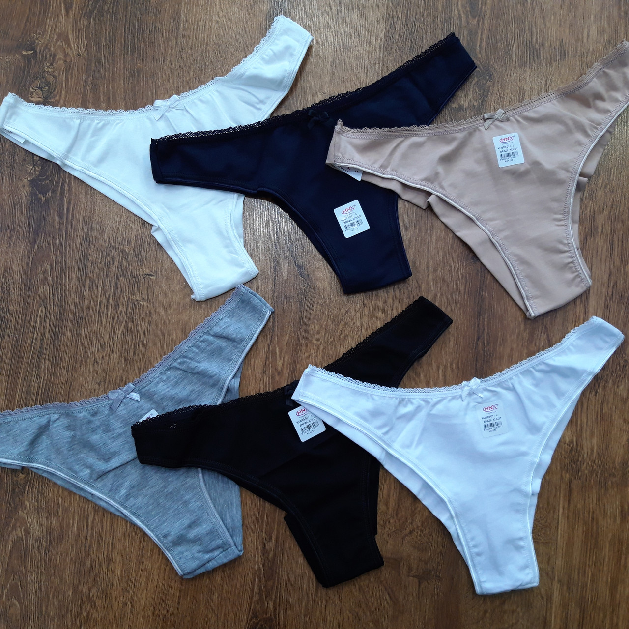 Жіночі трусики-бразиліанки,бавовна "HNX" Туреччина Art: 670-01 / 3 штучки, фото 1