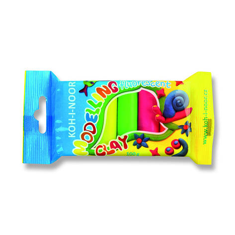 Пластилін Fluorescent, 5 кольорів, 100 р., фото 1