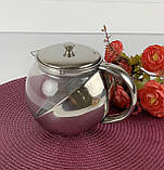 Чайник для заварювання чаю 750 мл EDENBERG FRU-367Чайник заварник скляний, фото 2