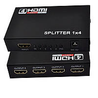 Разветвитель HDMI сигнала HDMI SPLITTER 1/4(1 вход, 4 выхода)