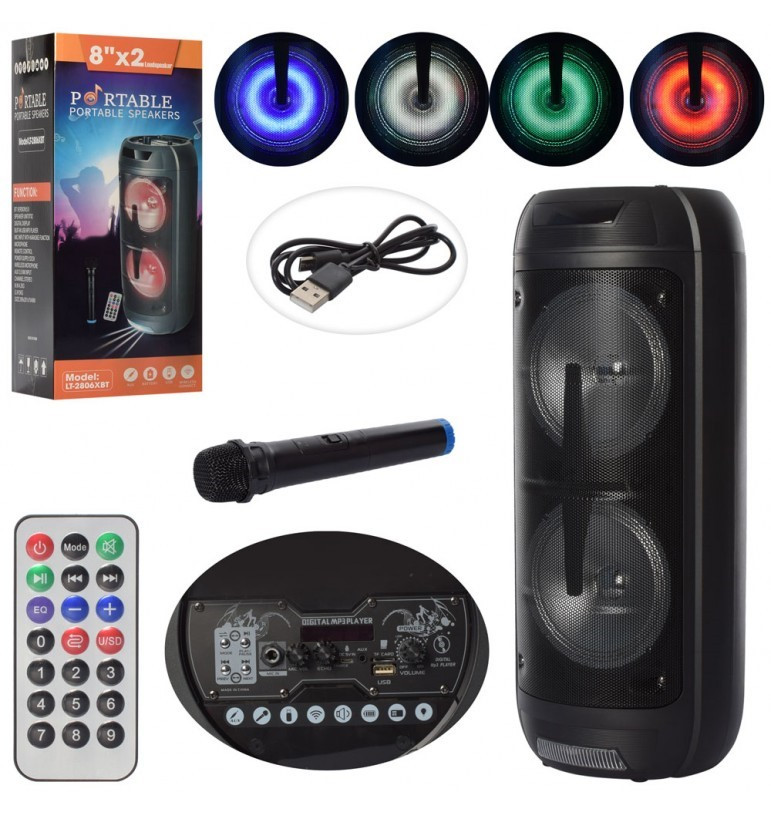 Портативна акумуляторна Bluetooth колонка з мікрофоном,70*28*29 см, LT-2806XBT, фото 1