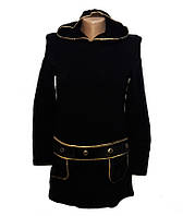 Жіночий светр із капюшоном чорний, подовжена жіноча кофта тепла, жіночі джемпера кофти светра