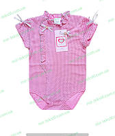 Детский летний бодик для девочки, розовый боди - футболка для новорожденных на лето