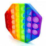 Антистрес Pop It сенсорна іграшка, пупирка поп іт, pop it fidget райдужний восьмикутник, фото 2