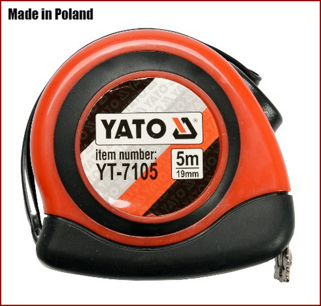 Рулетка 5 м x 19 мм, магнітна, нейлон покриття Yato YT-7105