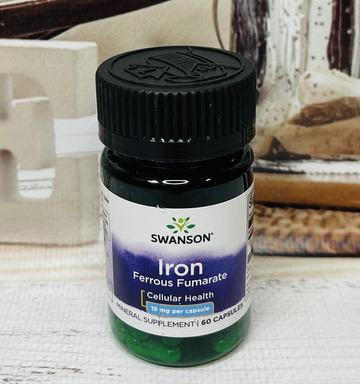 Залізо фумарат Swanson Iron Ferrous Fumarate для енергії та крові