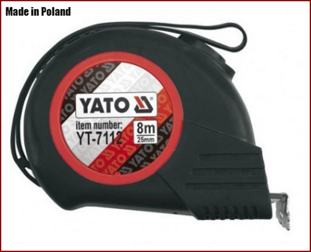 Рулетка 8 м x 25 мм, магнітна, нейлон покриття Yato YT-7112
