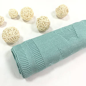 Плед в'язаний корони м'ятні 95*75 см (90% бавовна, 10% акрил)