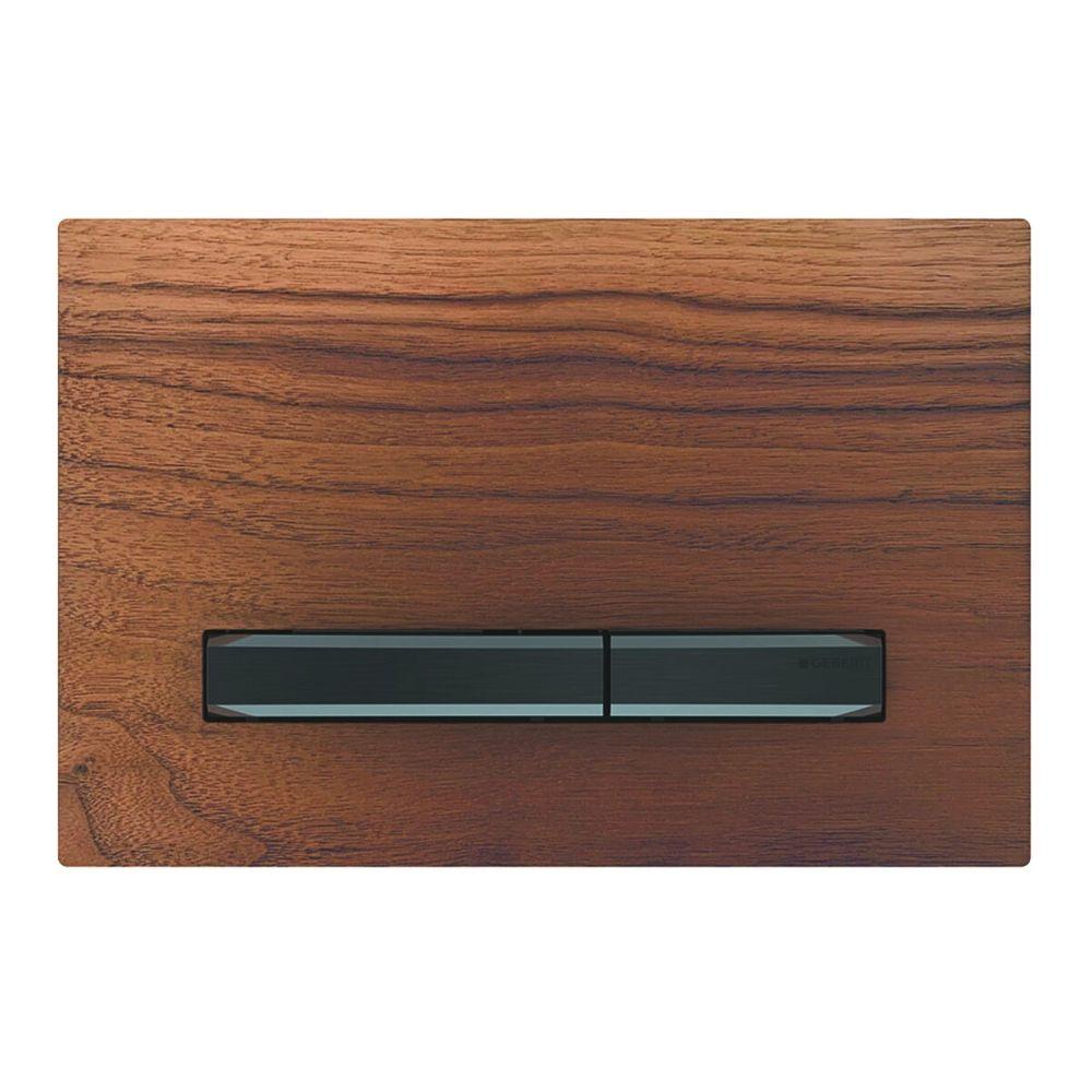 Змивна клавіша Geberit Sigma 50 для подвійного змиву колір чорний хромований / чорний горіх