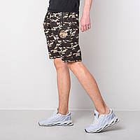 Чоловічі трикотажні шорти, камуфляж коричневого кольору