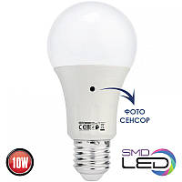 Світлодіодна LED лампа E27 220v 10W 6400K DARK з датчиком освітлення, заміна лампи розжарювання 80W