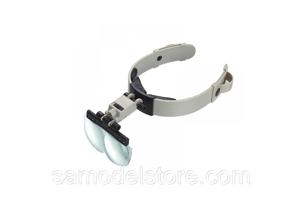 Лупа бінокулярна налобна з Led-підсвіткою., 1,2Х 1,8х 2,5Х 3,5Х, фото 1