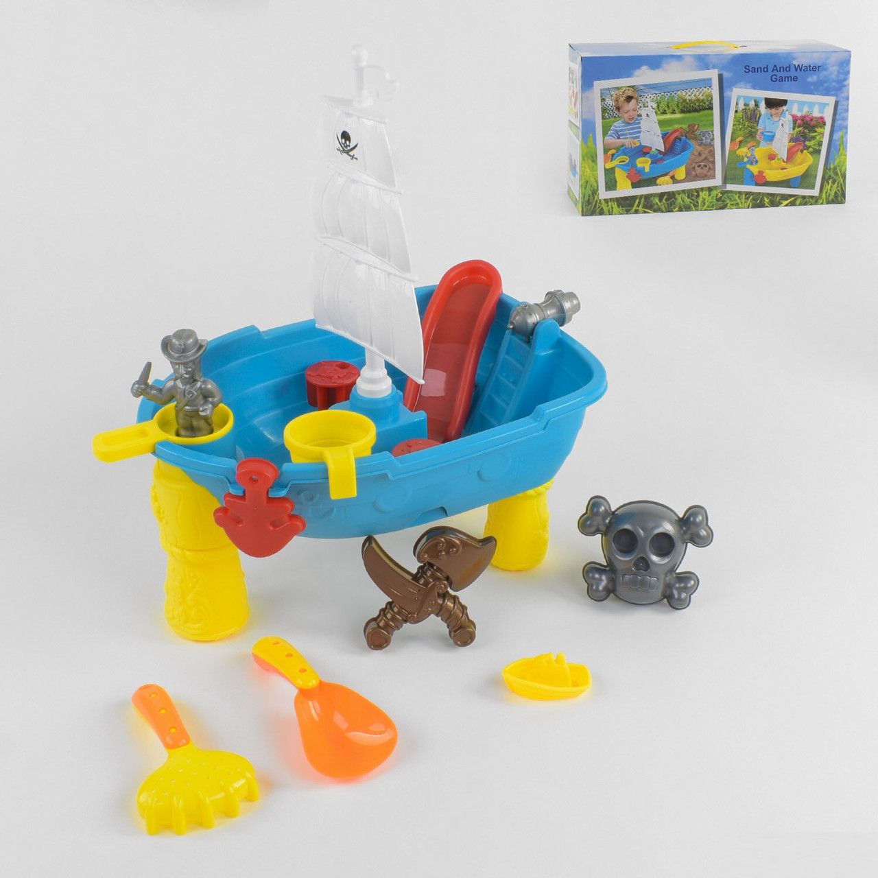 Іграшка для пісочниці Столик для піску і води Піратський корабель 939 B