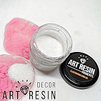 Гліттер біло-сріблястий "Білий сніг, дрібний розмір частинок. Уп. 25 мл