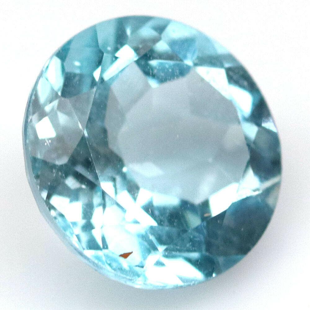 3.10 каратів Природний блакитний блакитний топаз Бразилії 9.1 мм.