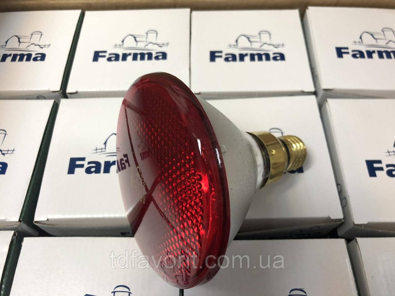 Инфракрасная лампа для обогрева PAR Farma красная 100 Вт - фото 6 - id-p323888137