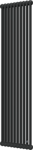 Дизайнерський радіатор чорний Multicolonna DeLonghi (2 колони) H1800 мм, нижнє підключення, 12 секцій