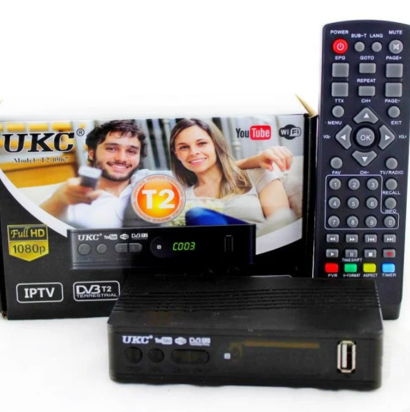 Цифровий ресивер ТВ тюнер DVB-T2 UKC 0967 з підтримкою wi-fi Megogo