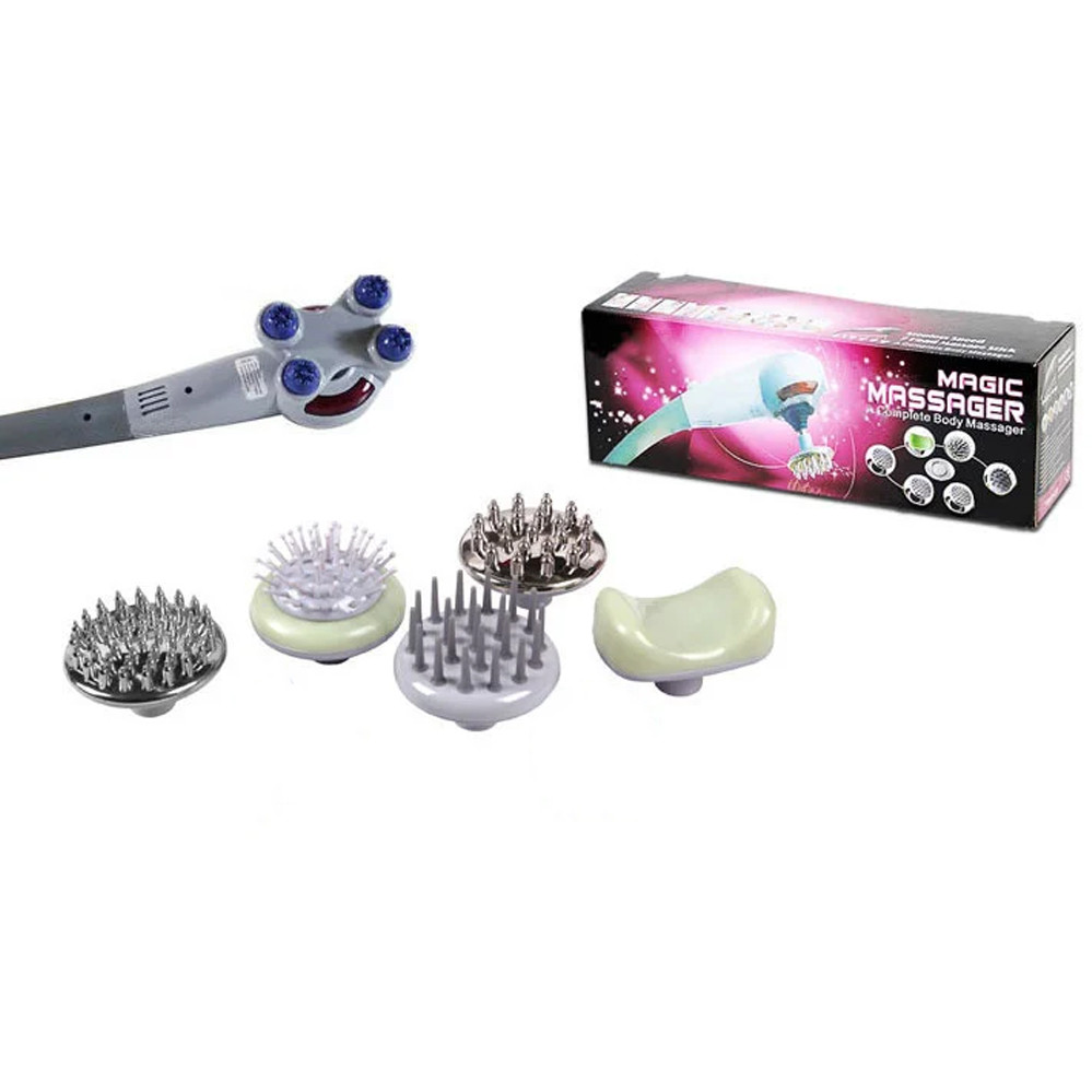 Масажер Ручний вібраційний для всього тіла magic massager 8 в 1, фото 1