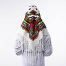 Українська хустка з тороками 90х90см Біла, фото 3