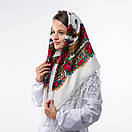 Українська хустка з тороками 90х900см Біла, фото 2